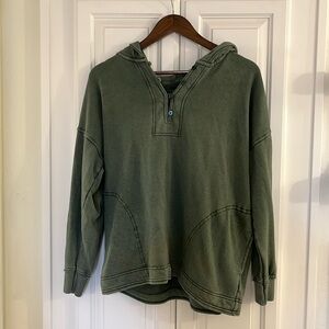 Aerie Oversized Hoodie, Green, XS
